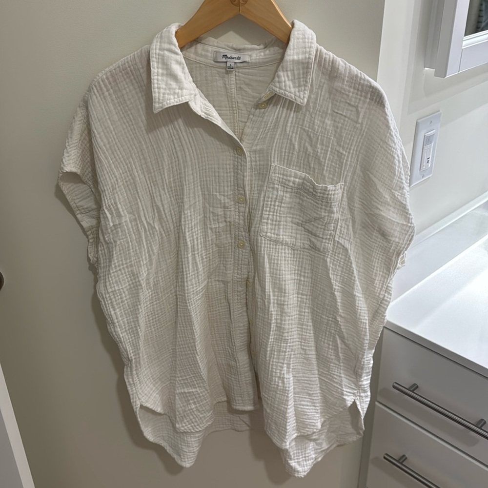 Madewell chenille Waffle Button Down Tunic